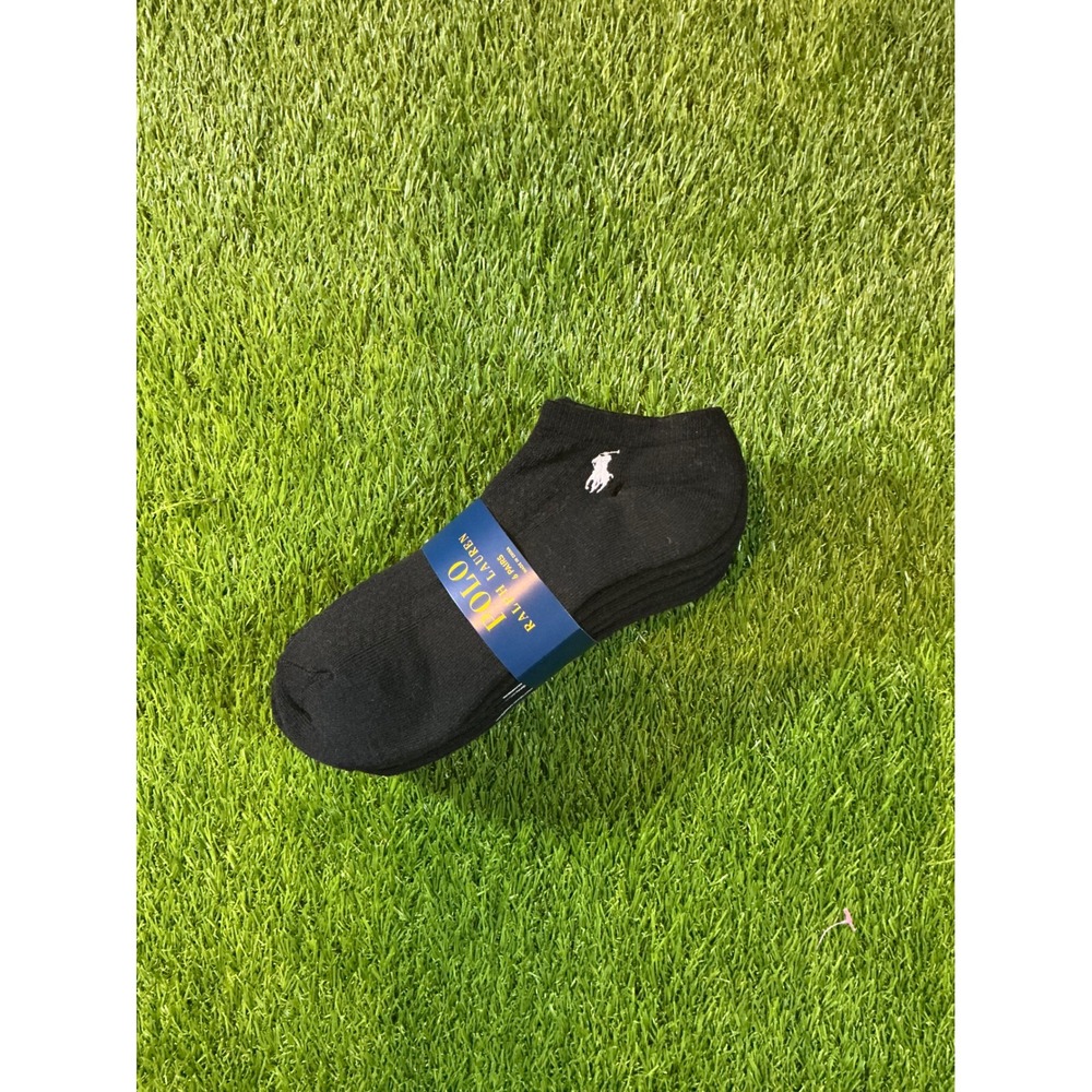 Polo Ralph Lauren Mens 6 Pack No Show Socks Black White Pony Logo New